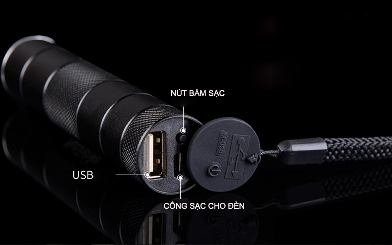 đèn pin led siêu sáng Đèn pin Led siêu sáng kiêm sạc dự phòng NatureHike NH17S071-T-4