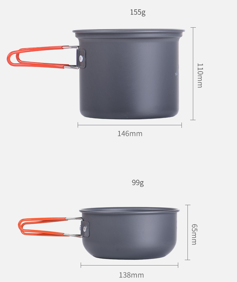 Bộ nồi dã ngoại, du lịch 4 chiếc naturehike NH15T401-G-3 Bộ nồi dã ngoại, du lịch 4 chiếc naturehike NH15T401-G-3