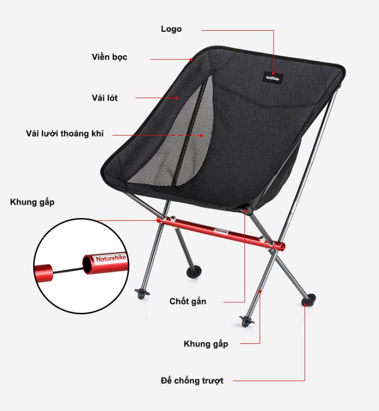 ghế gấp du lịc, câu cá naturehike NH18Y050-Z-8