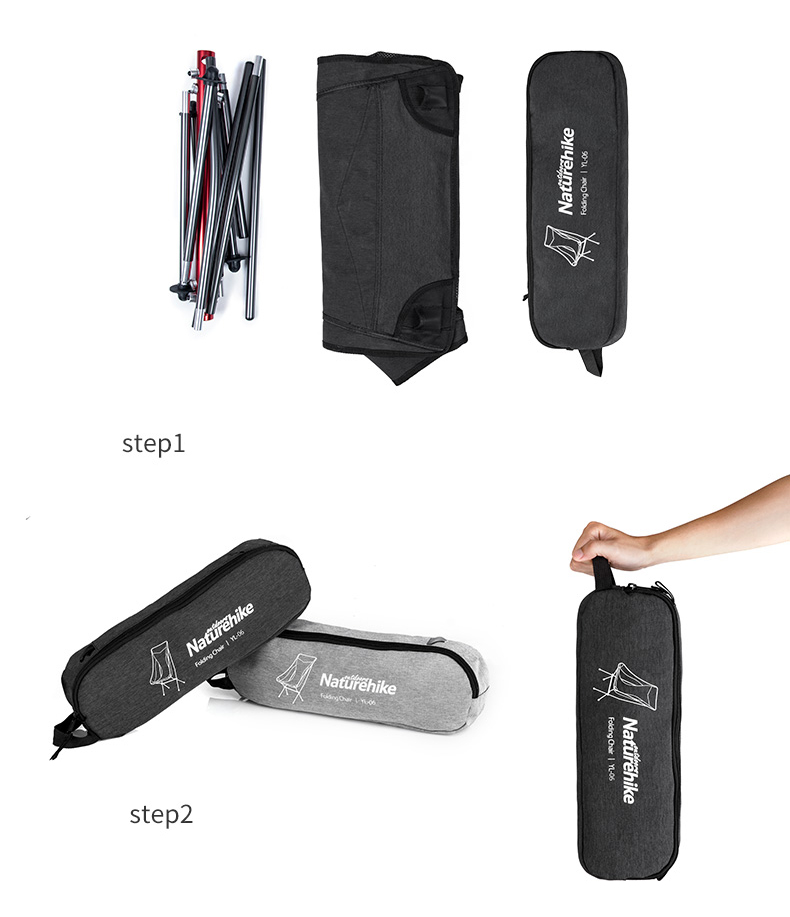 ghế xếp inox vải bố có lưng tựa NatureHike NH18Y060-Z-6