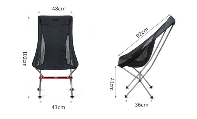 ghế xếp inox vải bố có lưng tựa NatureHike NH18Y060-Z-7